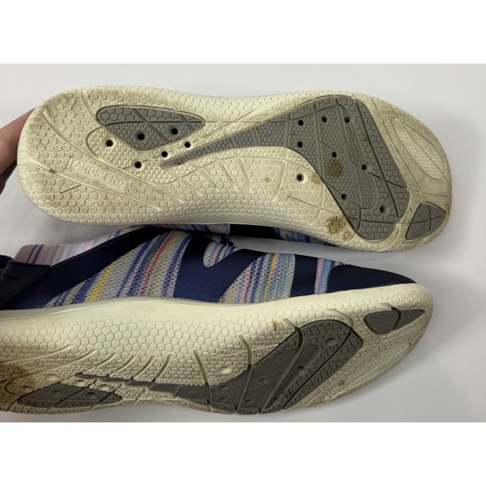 Lands' End Water Shoes Women's 7.5 Navy Striped Quick Dry Drain Sole Beach Wear - Picture 10 of 10